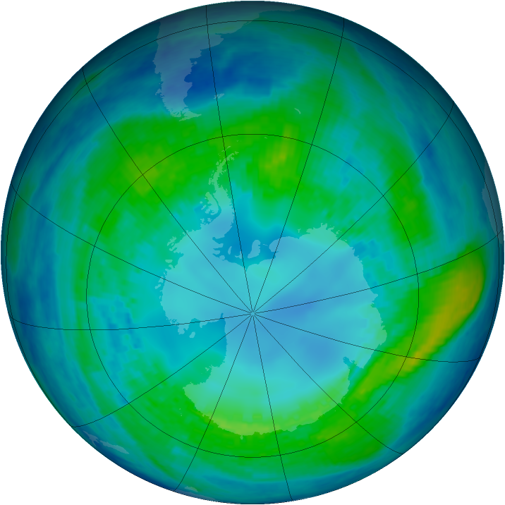 Antarctic ozone map for 26 April 2004